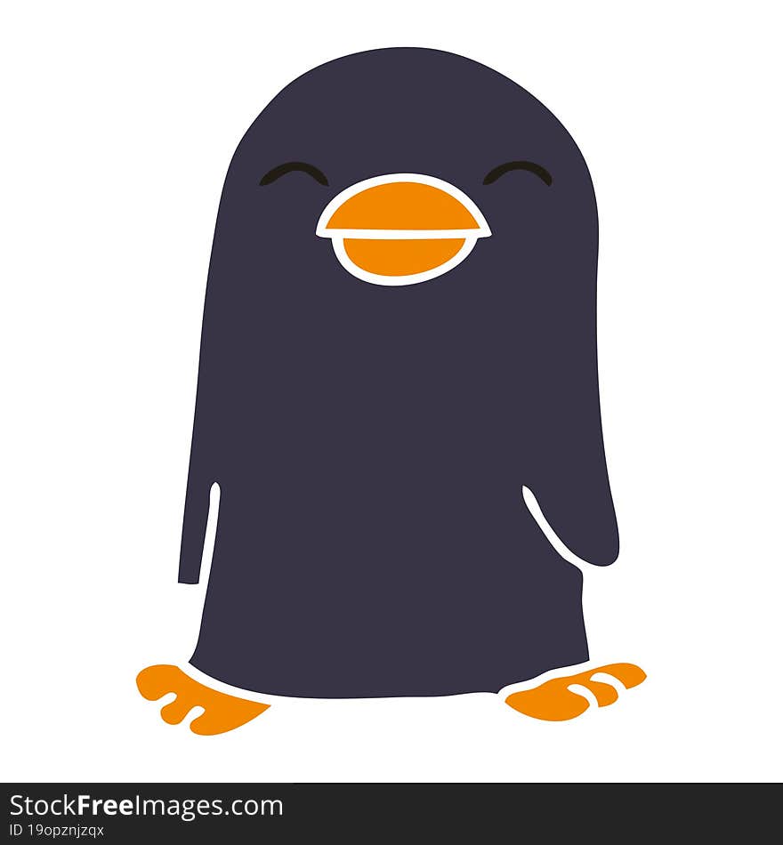 quirky hand drawn cartoon penguin