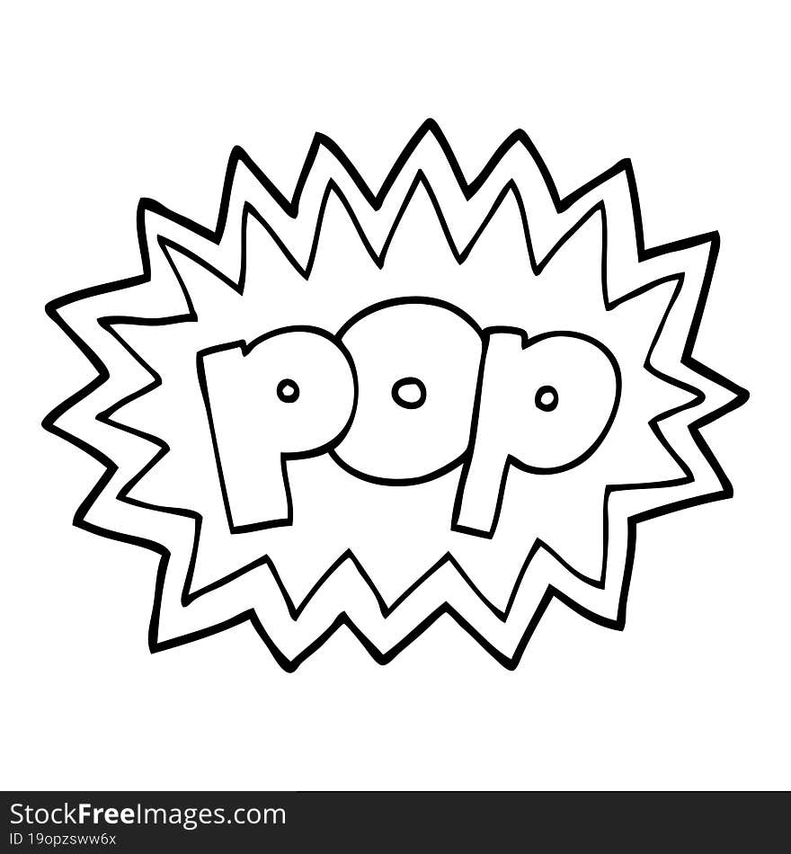 black and white cartoon pop symbol