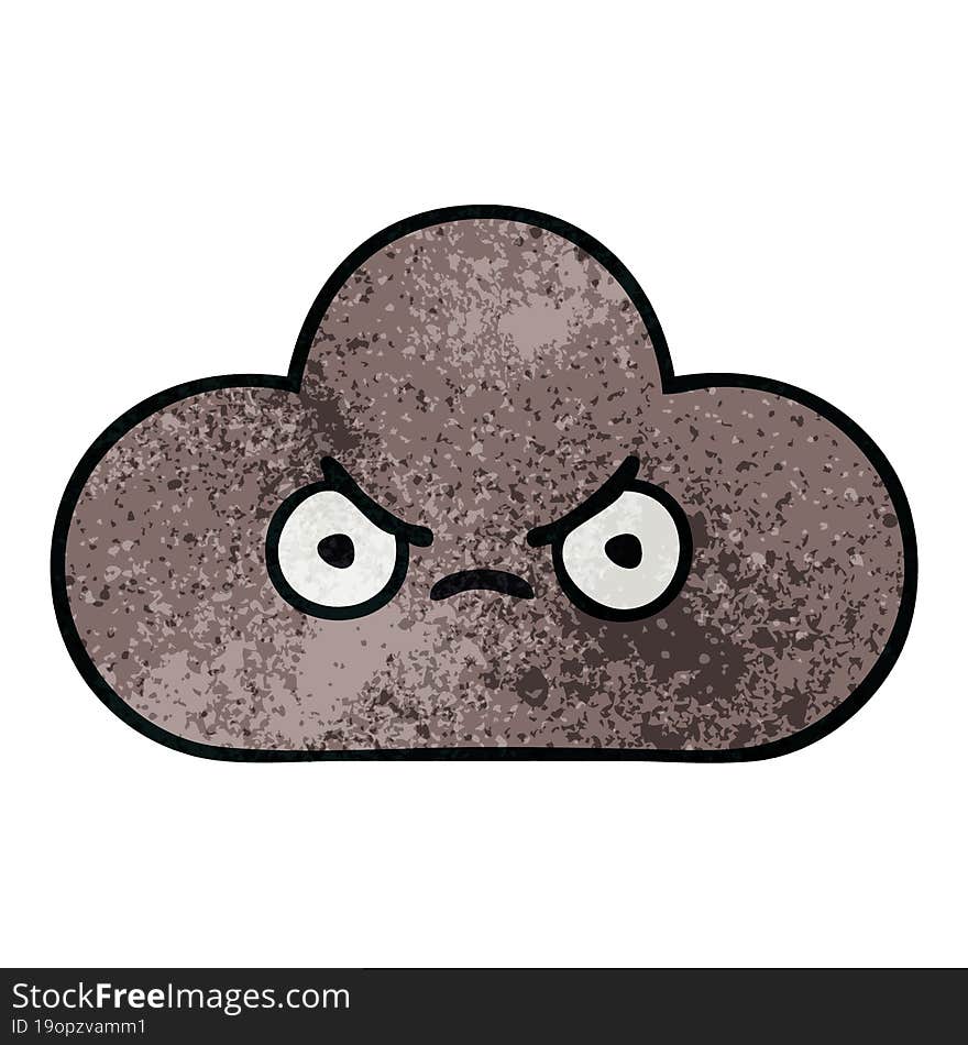 retro grunge texture cartoon of a storm cloud