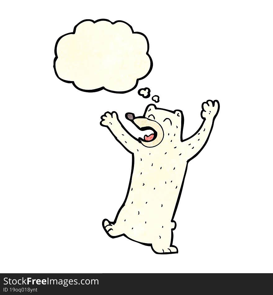 cartoon polar bear with thought bubble