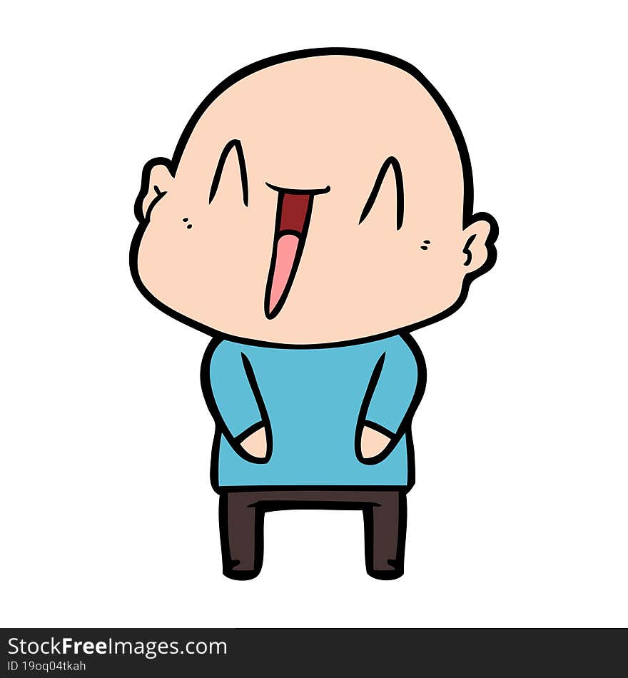 happy cartoon bald man. happy cartoon bald man