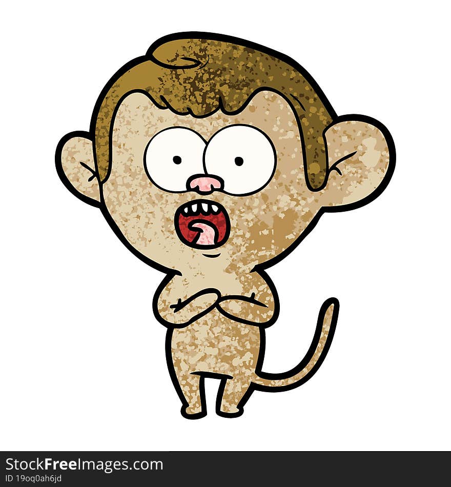 cartoon shocked monkey. cartoon shocked monkey