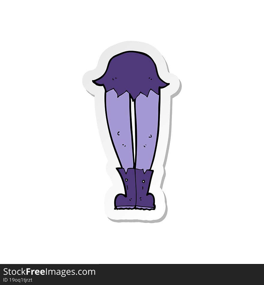 sticker of a cartoon vampire legs