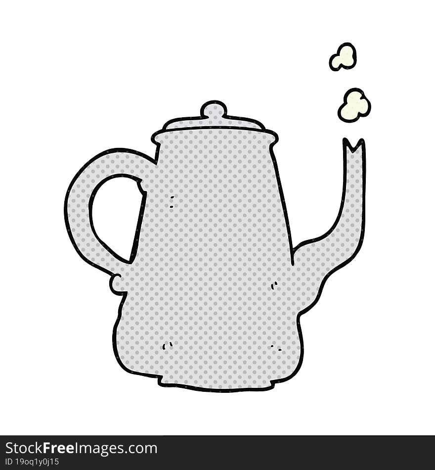 freehand drawn cartoon coffee pot