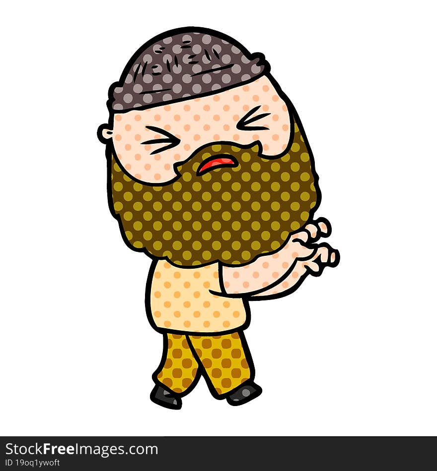 cartoon man with beard. cartoon man with beard