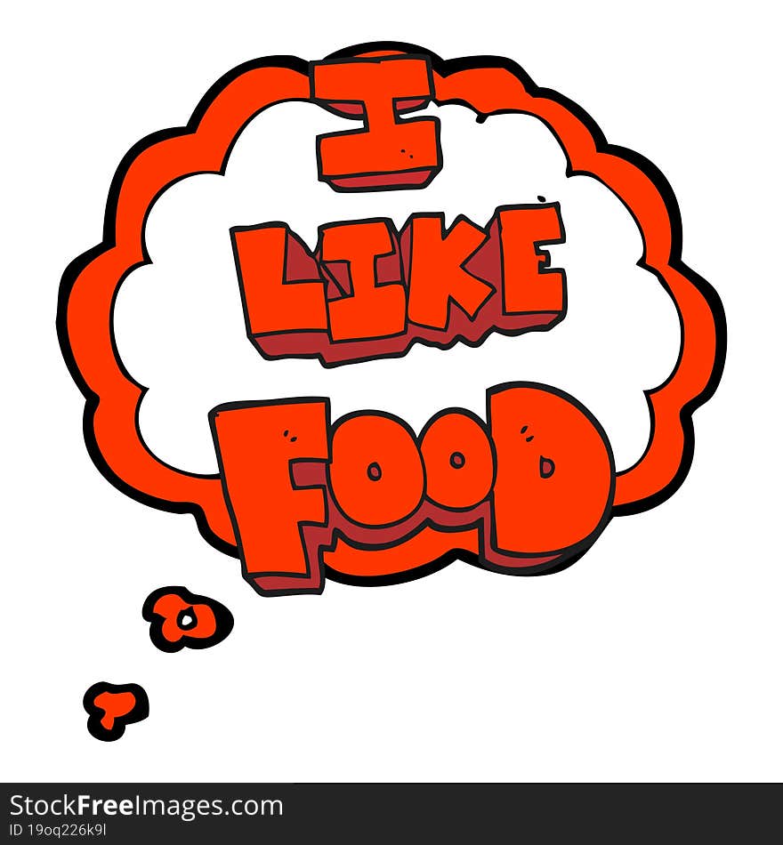 thought bubble cartoon i like food symbol