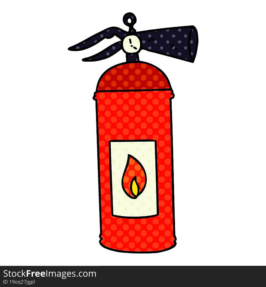 quirky comic book style cartoon fire extinguisher