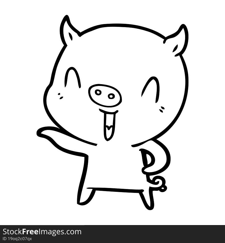 happy cartoon pig. happy cartoon pig