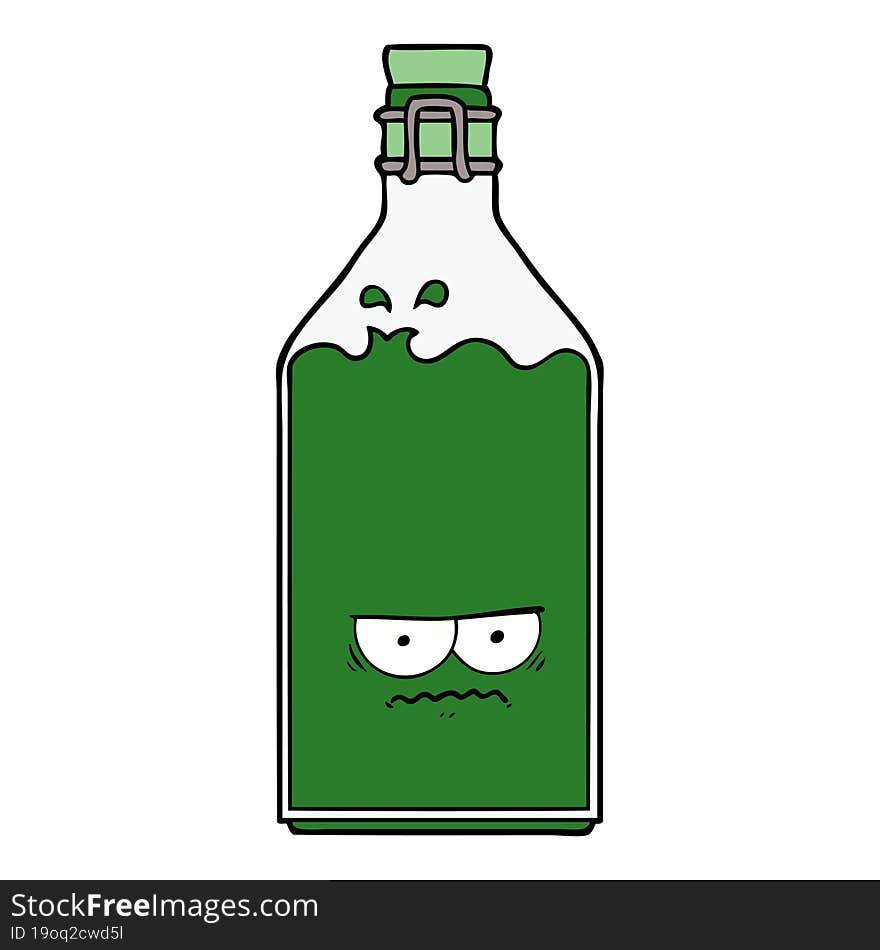 cartoon old bottle. cartoon old bottle