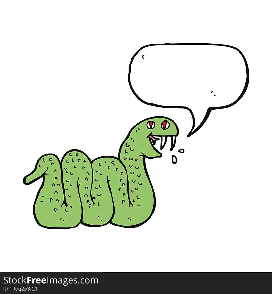 cartoon snake with speech bubble