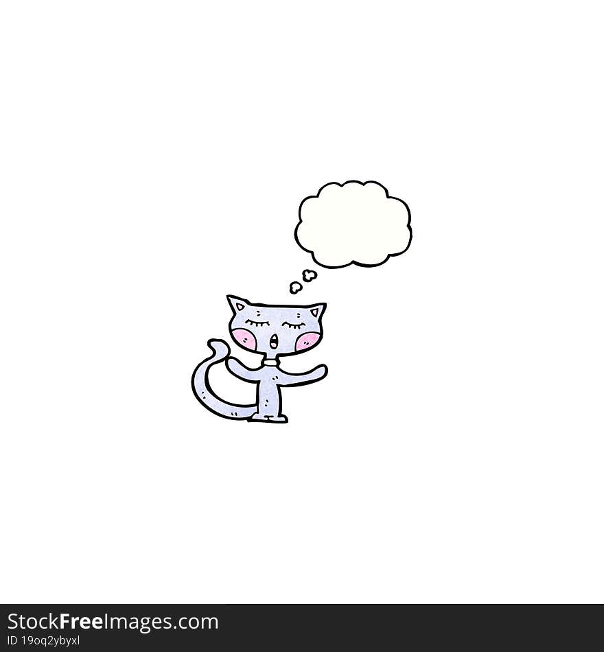 Cartoon Cat With Thought Bubble