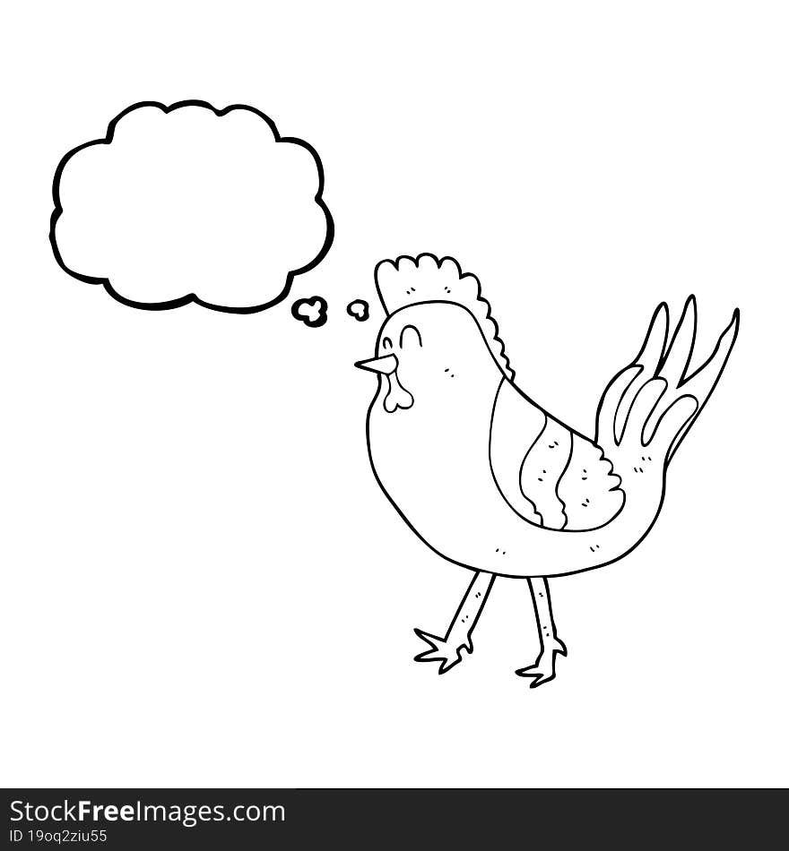 Thought Bubble Cartoon Chicken