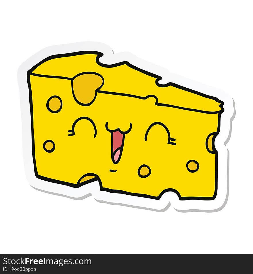 Sticker Of A Cartoon Cheese