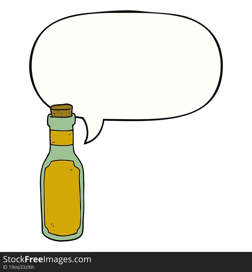 Cartoon Potion Bottle And Speech Bubble