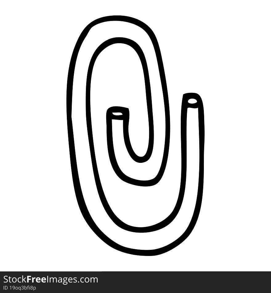 line drawing cartoon paper clip