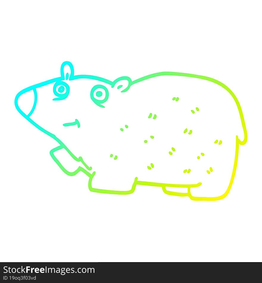 cold gradient line drawing cartoon happy bear