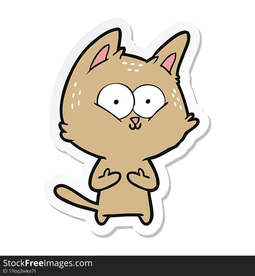 Sticker Of A Cartoon Cat