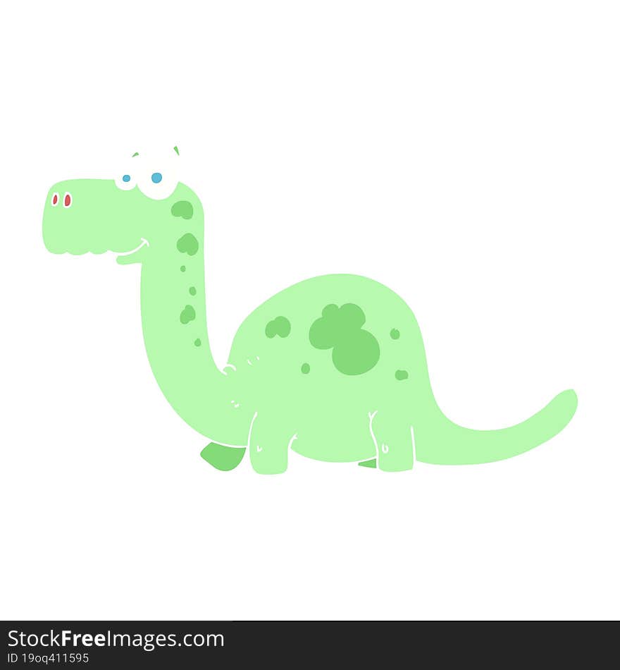 flat color illustration of a cartoon dinosaur