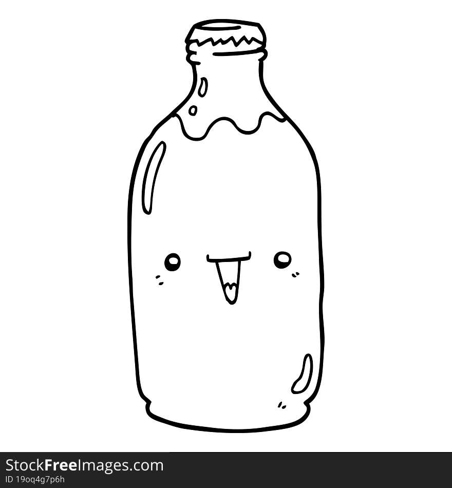 Cute Cartoon Milk Bottle