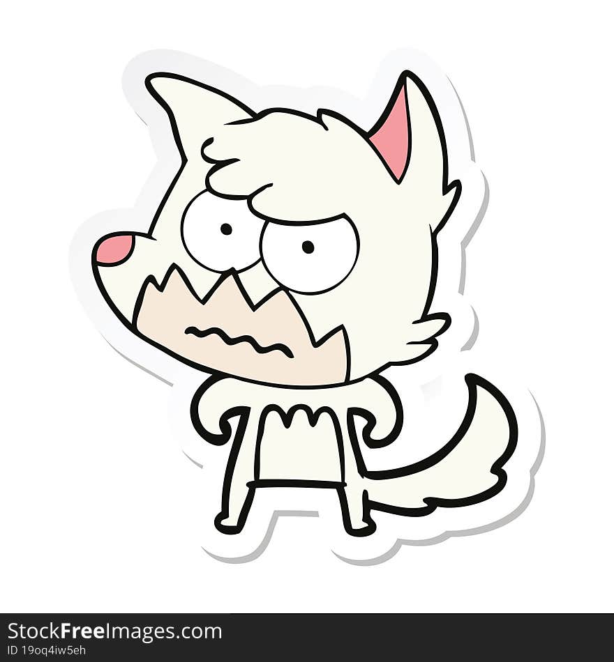 sticker of a cartoon annoyed fox