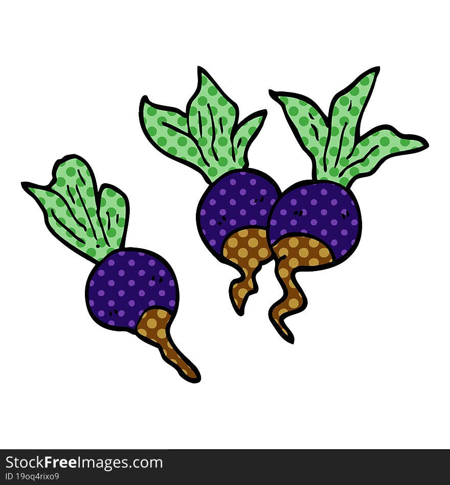 Cartoon Doodle Beetroot Plants