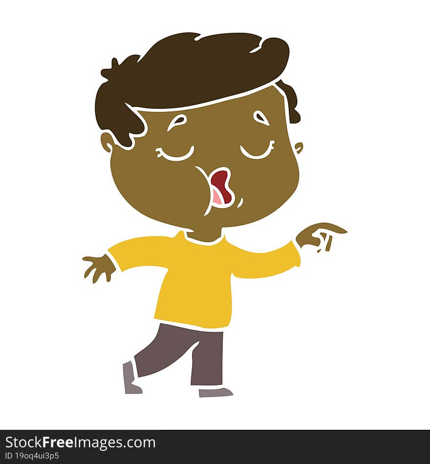 Flat Color Style Cartoon Man Talking