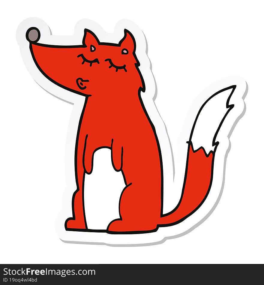 sticker of a cartoon wolf