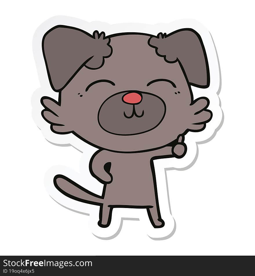 Sticker Of A Cartoon Dog