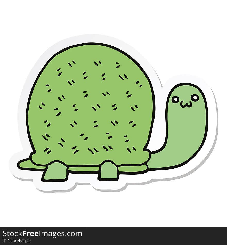 sticker of a cute cartoon turtle