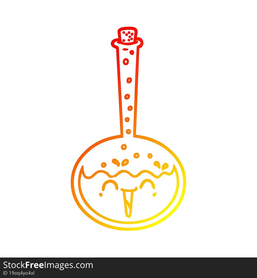 Warm Gradient Line Drawing Cartoon Chemical Potion