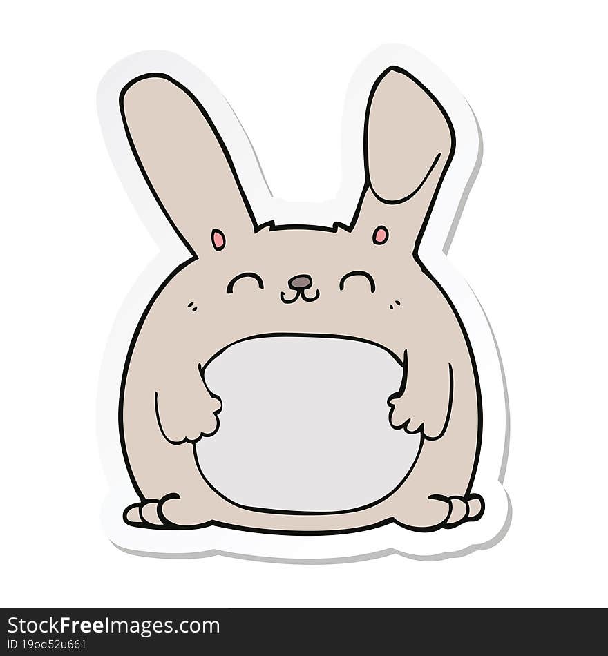 Sticker Of A Cartoon Rabbit