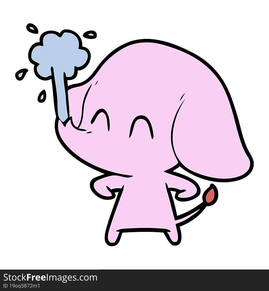 cute cartoon elephant spouting water. cute cartoon elephant spouting water