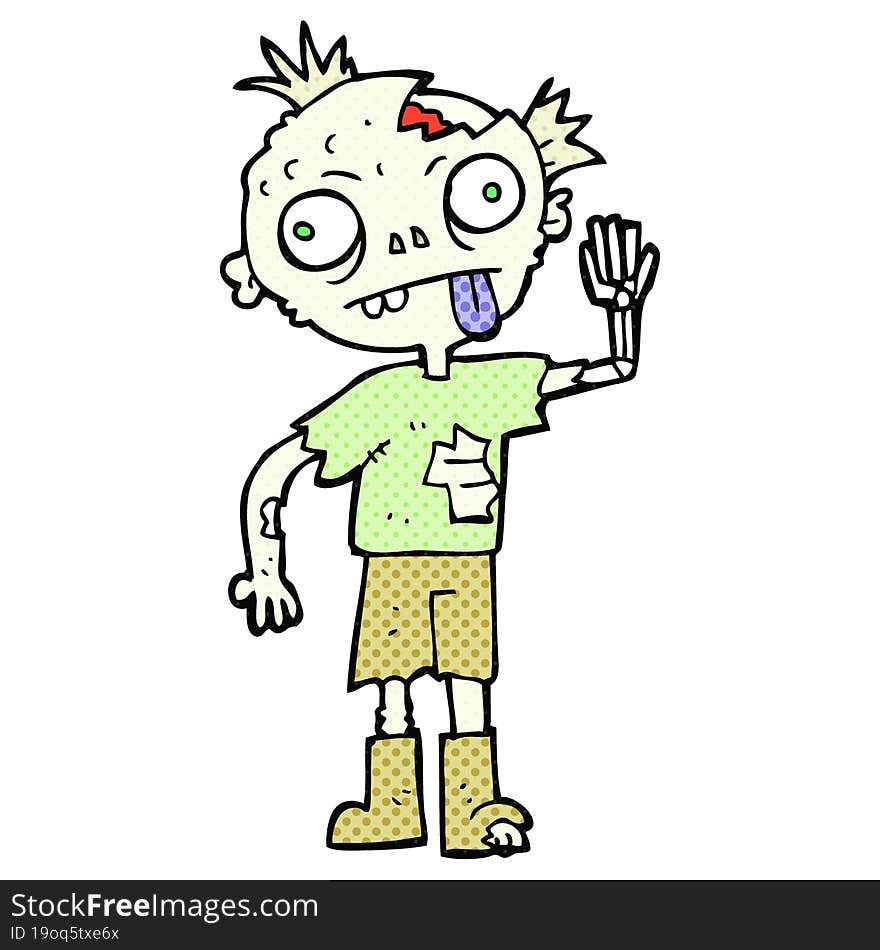 freehand drawn cartoon zombie