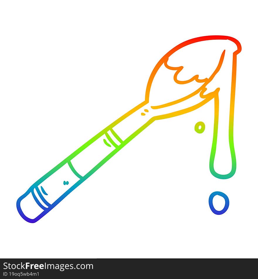 rainbow gradient line drawing of a spoonful of honey