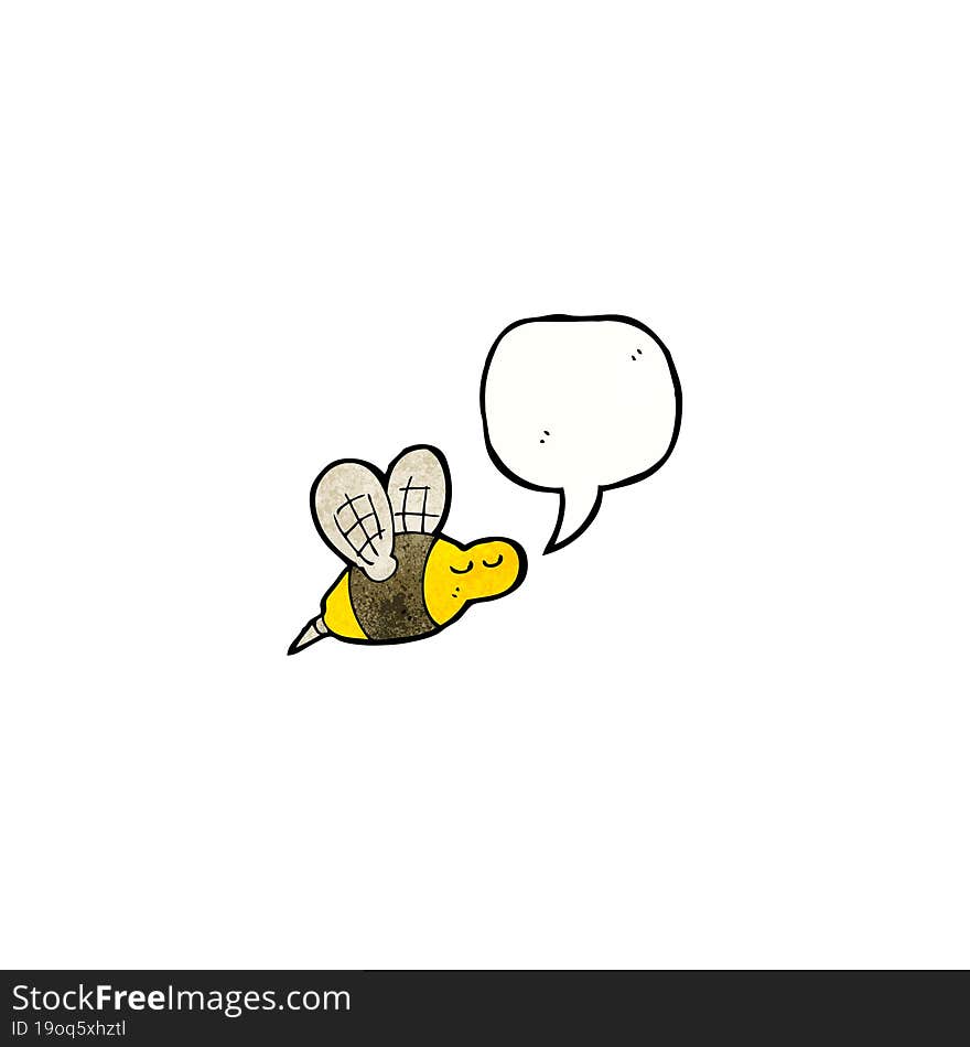 cartoon bee with speech bubble