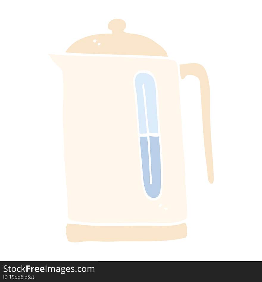 Flat Color Illustration Cartoon Kettle