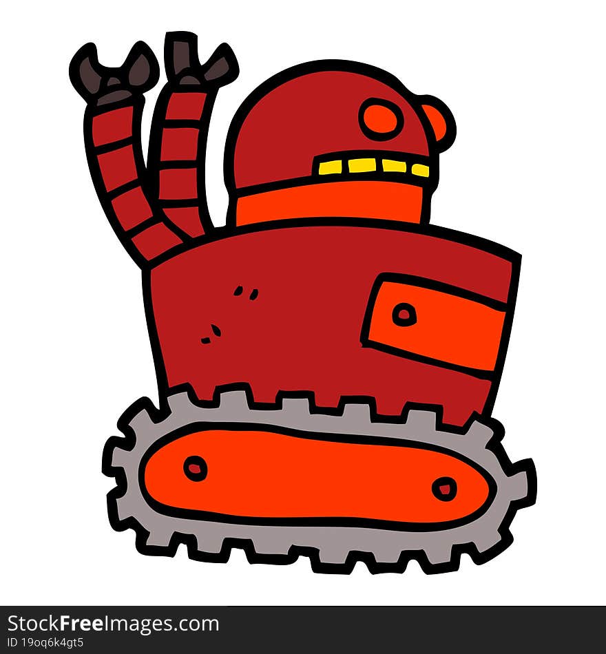 cartoon doodle robot