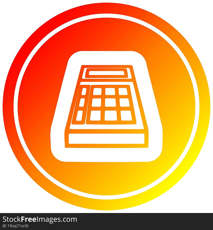 math calculator circular icon with warm gradient finish. math calculator circular icon with warm gradient finish