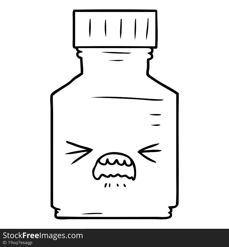 cartoon pill jar. cartoon pill jar