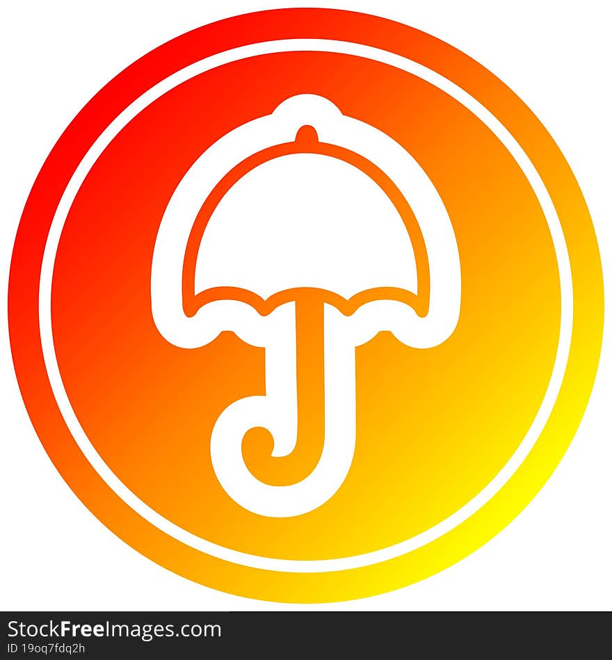 open umbrella in hot gradient spectrum