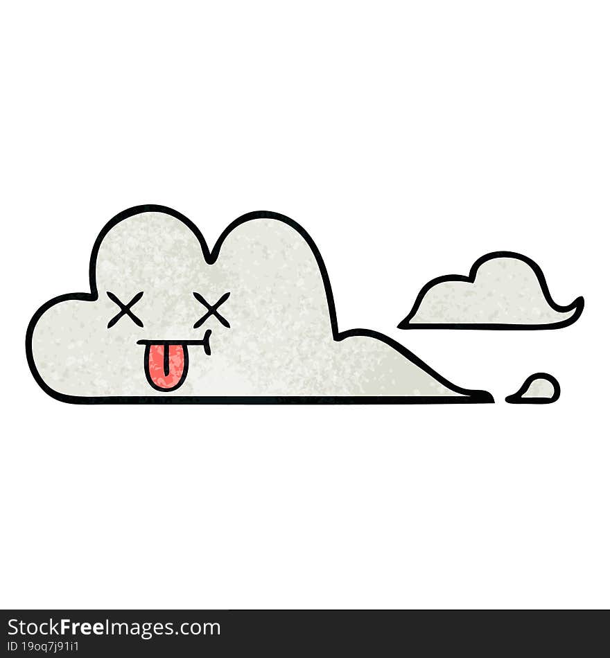 Retro Grunge Texture Cartoon Cloud