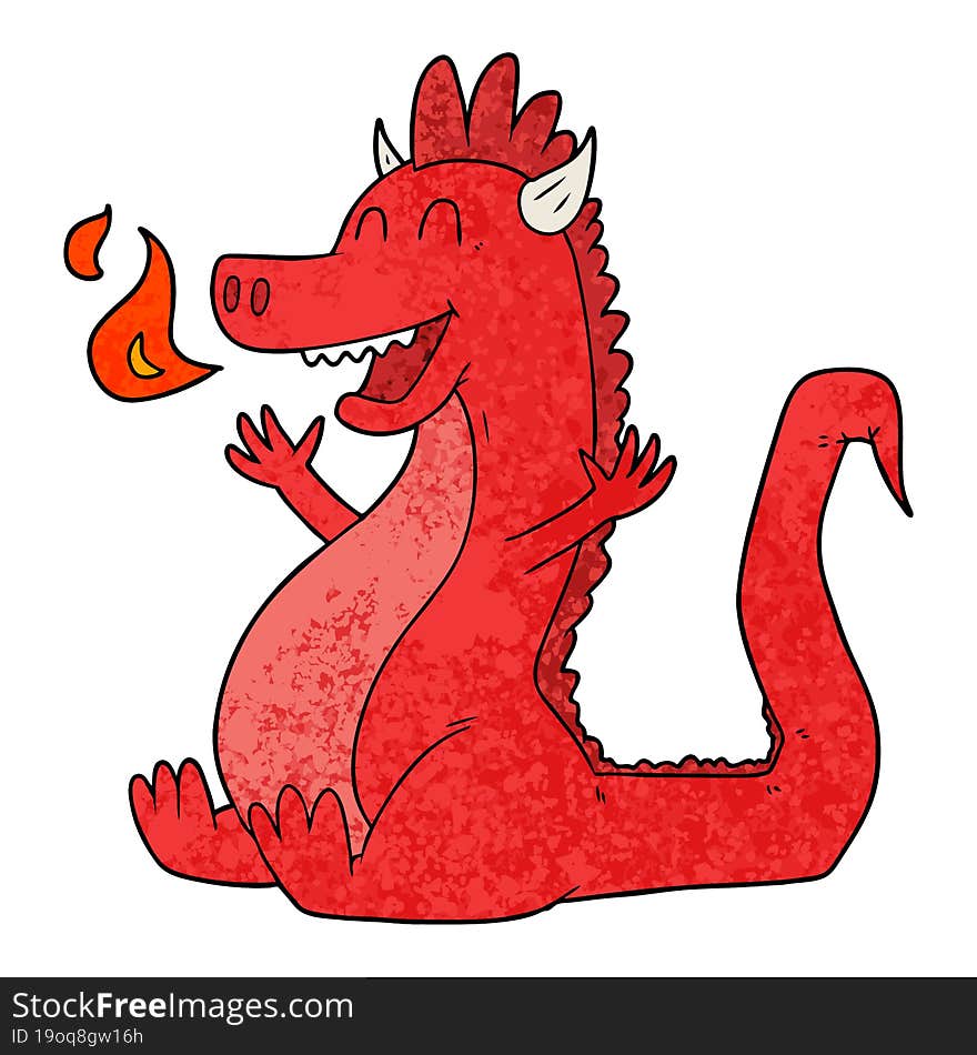 cartoon happy dragon. cartoon happy dragon