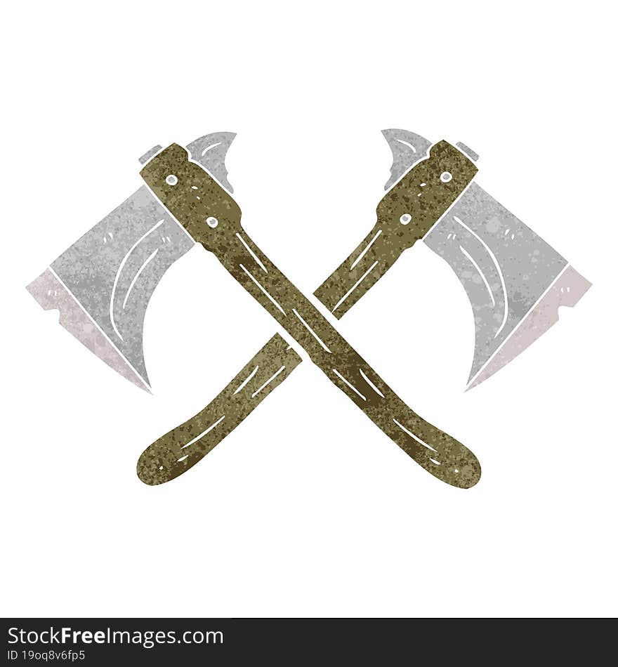 retro cartoon crossed axes