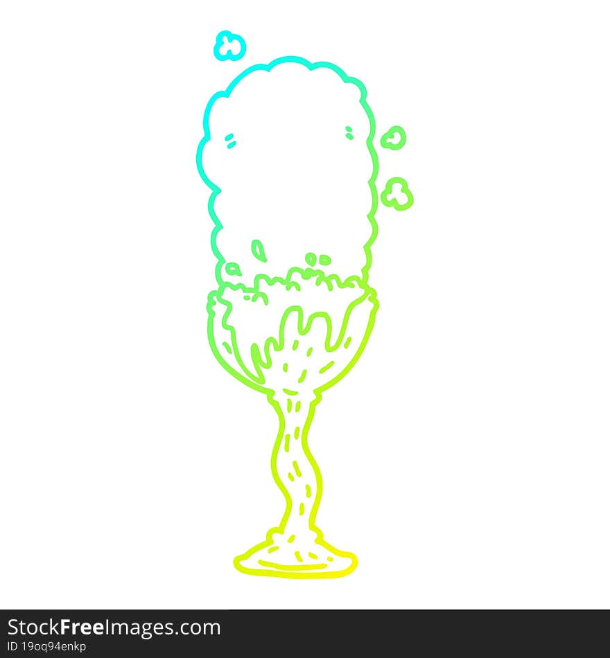 cold gradient line drawing cartoon potion goblet