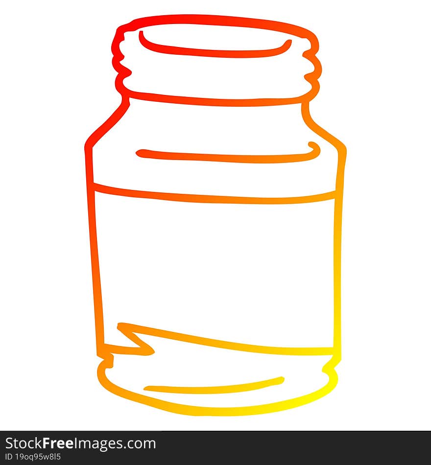 warm gradient line drawing cartoon glass jar