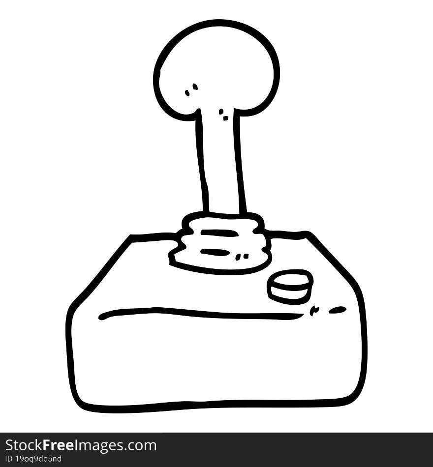 Black And White Cartoon Joystick