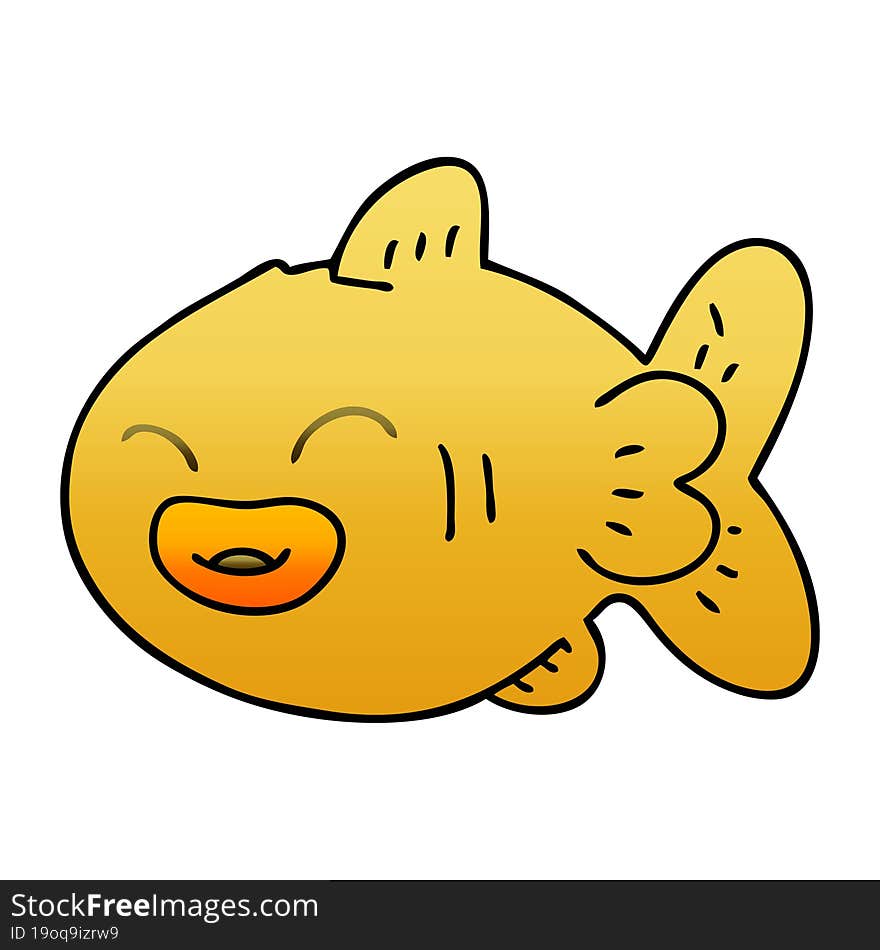 quirky gradient shaded cartoon fish