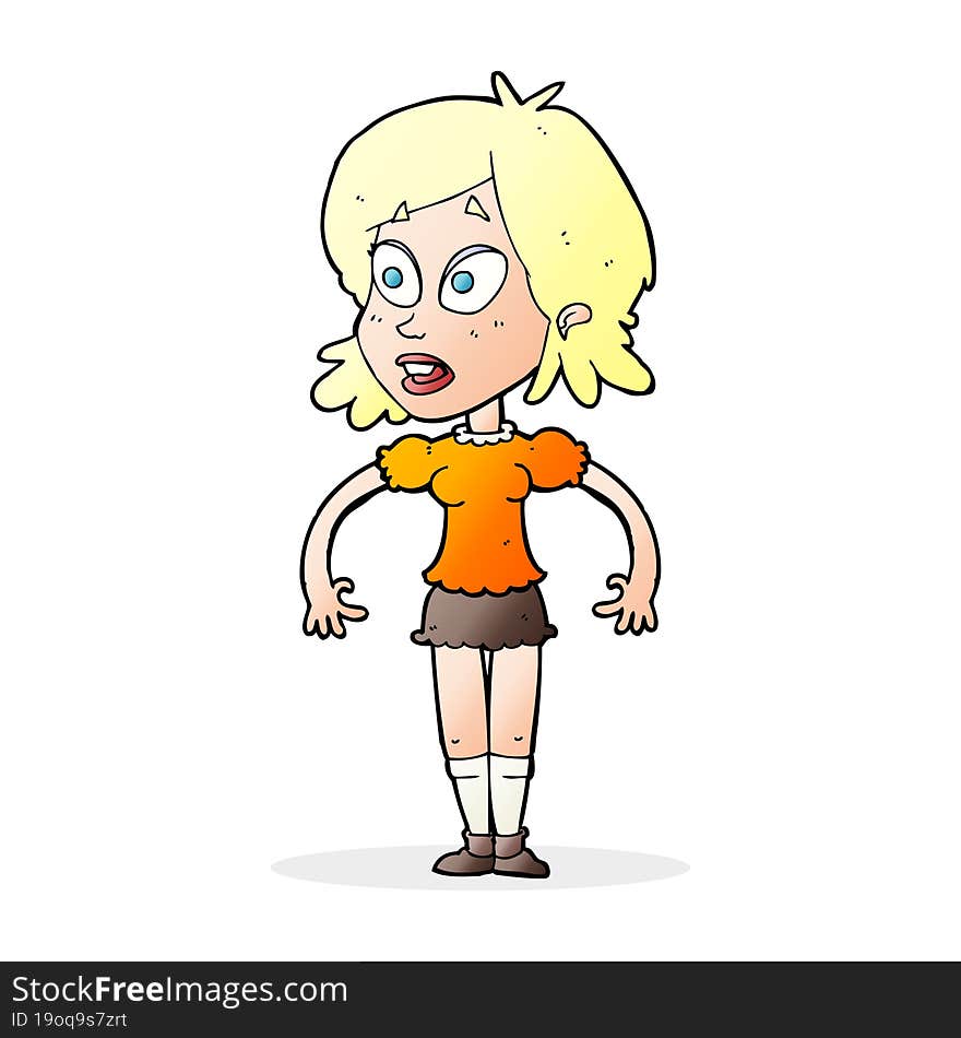 cartoon surprised woman