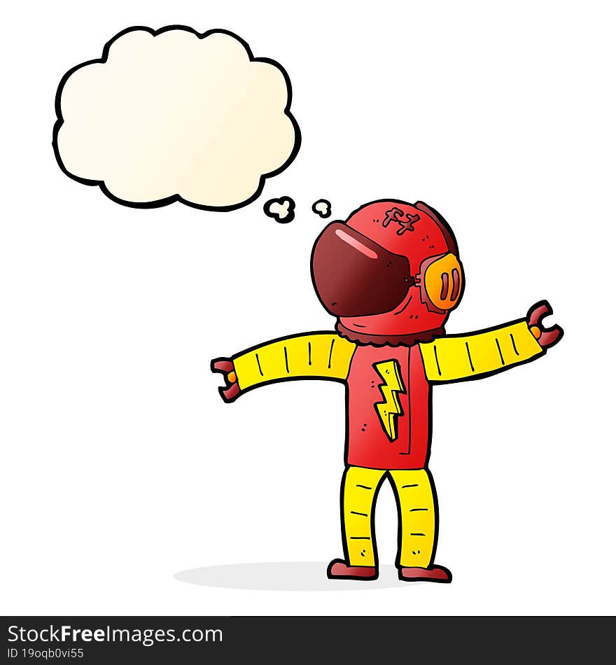 Cartoon Astronaut With Thought Bubble