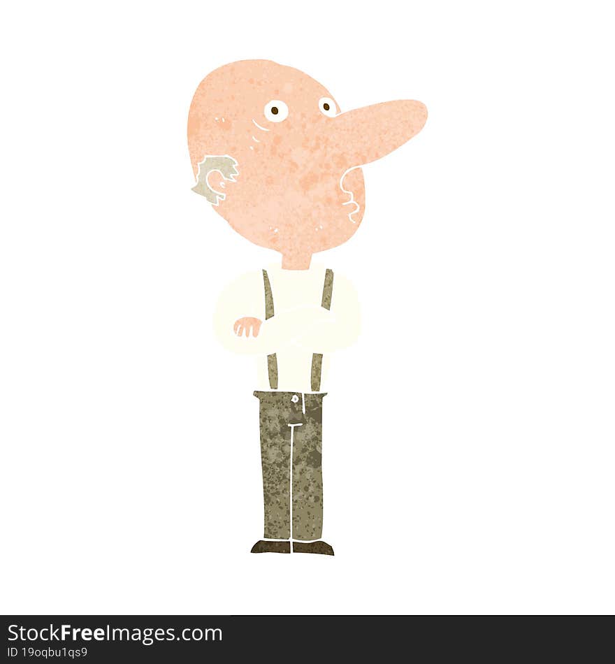 cartoon old man with folded arms